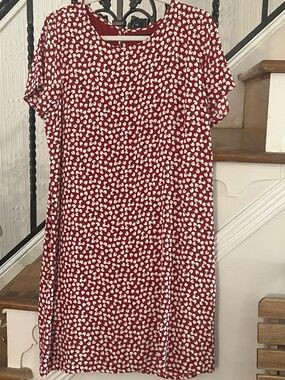 NWT Abercrombie & Fitch floral print short sleeve shift dress size large TALL